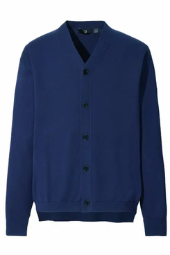 Uniqlo J+ Silk Cotton V-Neck Long-Sleeve Cardigan