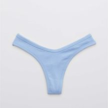 Aerie Ribbed Cotton High Cut Thong Underwear