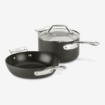 All-Clad Essentials Nonstick Cookware Set, 2 piece Fry & Sauce Pan with lid Set, 8.5 inch & 2.5 quart