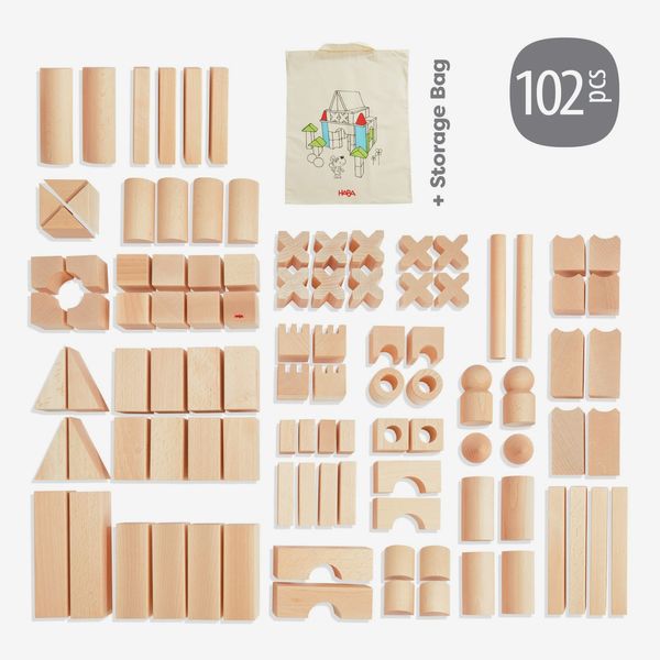 HABA Basic Building Blocks 102 Piece Extra Large Wooden Starter Set