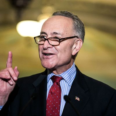 U.S. Sen. Charles Schumer (D-NY) addresses a press conference following a 54-45 vote against a House bill that would include the wealthiest Americans in an extension of the Bush-era tax cuts on July 25, 2012 in Washington, DC. The Senate instead approved by a vote of 51-48 a Democratic bill that excludes the highest-earning Americans from a yearlong extension of tax cuts.