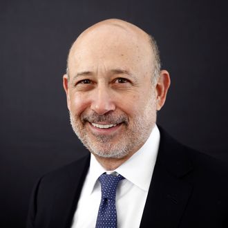 Lloyd Blankfein, chief executive officer of Goldman Sachs Group Inc., poses for a photograph following a Bloomberg Television interview on day three of the World Economic Forum (WEF) in Davos, Switzerland, on Friday, Jan. 24, 2014. World leaders, influential executives, bankers and policy makers attend the 44th annual meeting of the World Economic Forum in Davos, the five day event runs from Jan. 22-25. 