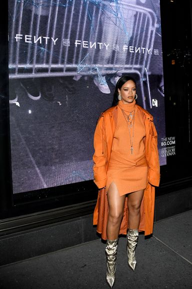 Robyn Rihanna Fenty And Linda Fargo Celebrate The Launch Of FENTY At Bergdorf Goodman