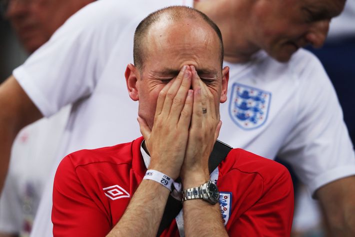 Crying English fan.