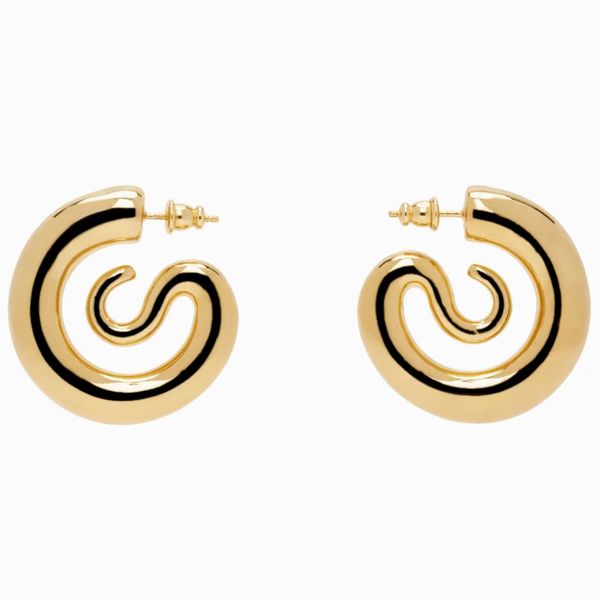 Panconesi Gold Small Serpent Hoop Earrings