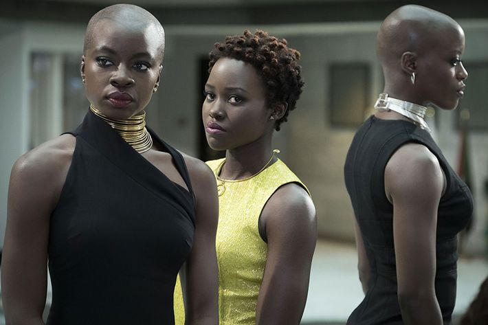 Danai Gurira and Lupita Nyong'o in Black Panther.