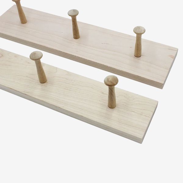 Peg and Rail DIY Unfinished Shaker Peg Racks
