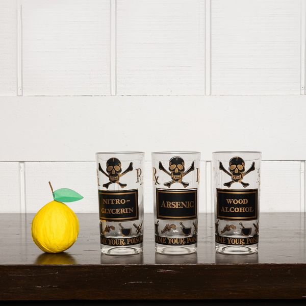 Poison Label Glass Cocktail Set