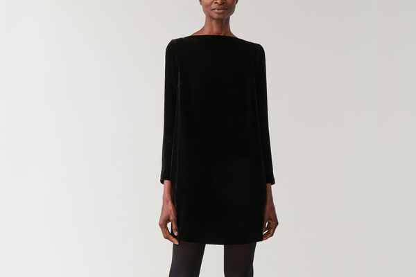 Cos Boat Neck Velvet Dress