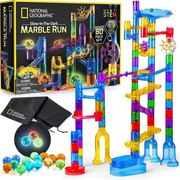National Geographic Glow-in-the-Dark Marble Run, 80 Pieces
