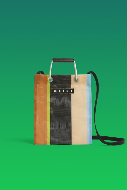 Marni Market Mini Stripe Crossbody Bag