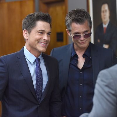 THE GRINDER: L-R: Rob Lowe and guest star Timothy Olyphant in the 