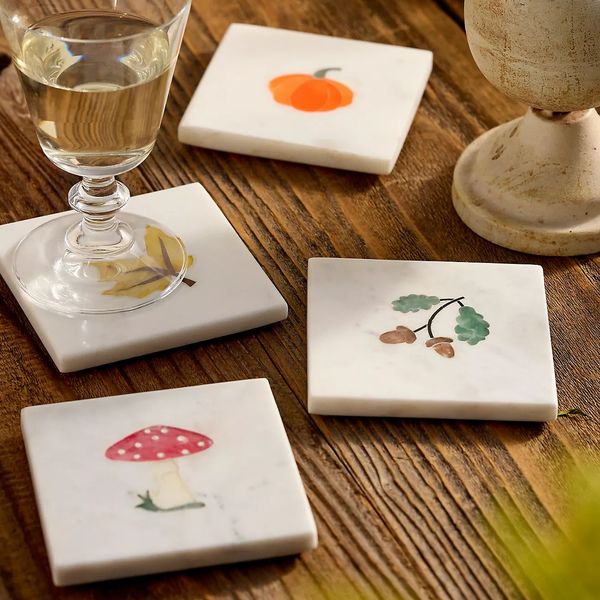 Terrain Fall Icon Marble Coasters, Set of 4