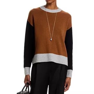 C by Bloomingdale's 100% Cashmere Color Blocked Sweater