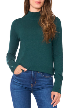 Halogen Button Cuff Turtleneck Sweater