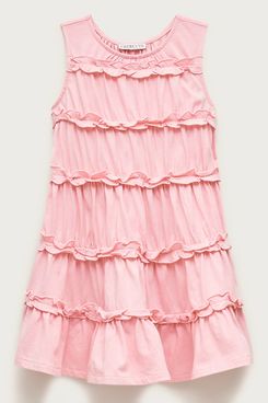J.Crew Tiered Lettuce-Edge Dress in Broken-In Jersey