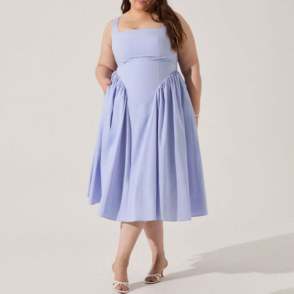 ASTR Vinya Poplin Drop Waist Dress