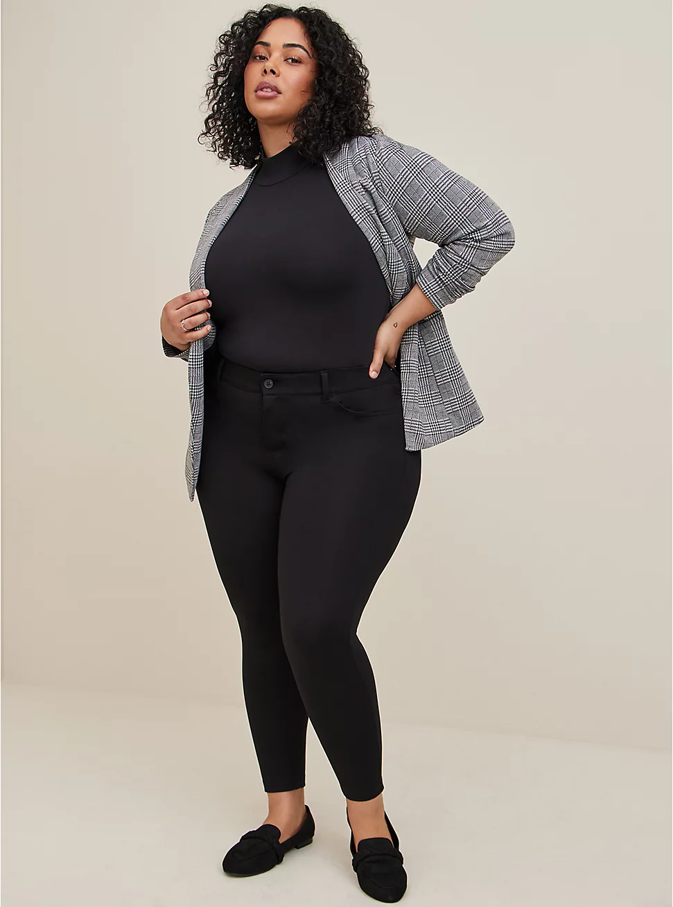 Plus-Size Black Work Pants for Women