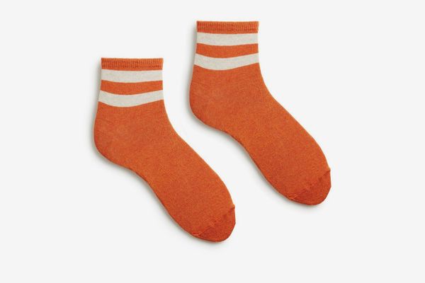 Lisa B. Stripe Cotton Anklet Socks