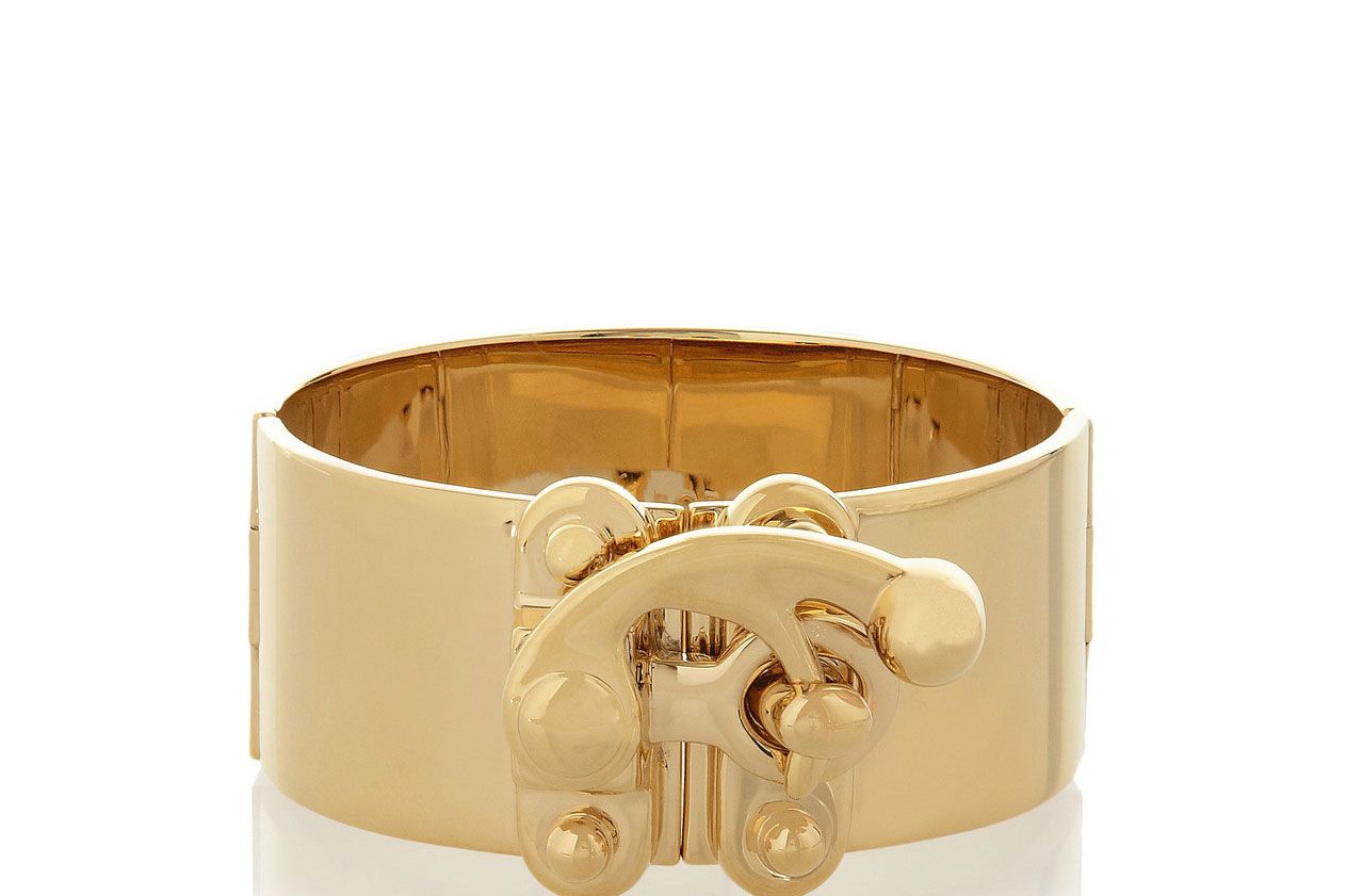 Louis Vuitton Goldtone Metal Lock Me Manchette Cuff Bracelet