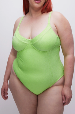 Good American Sparkle Show Off Underwire One-Piece Swimsuit