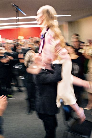 12:59 a.m. The party was at Kaufman Music Center, on 67th Street. All my old partners were picking me up. That’s what happens when you have a little Champagne; everyone turns into bubbles. Damian Woetzel and I had our workshop together in 1985, and I followed him as he catapulted through the company, a few steps behind.