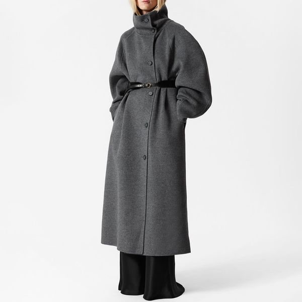 & Other Stories Funnel-Collar Wool Coat