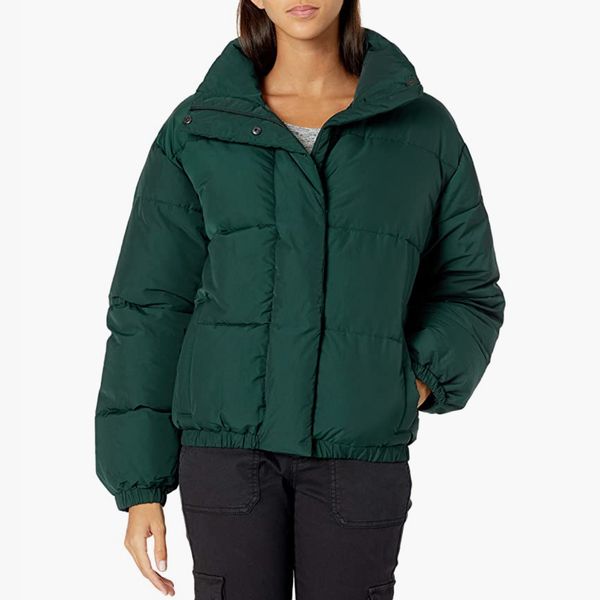 Daily Ritual Women's Relaxed-Fit Mock-Neck Short Puffer Jacket