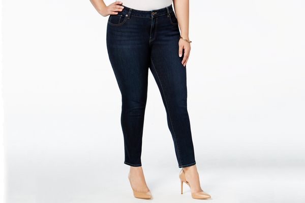 Lucky Brand Trendy Plus Size Ginger Navy Wash Skinny Jeans