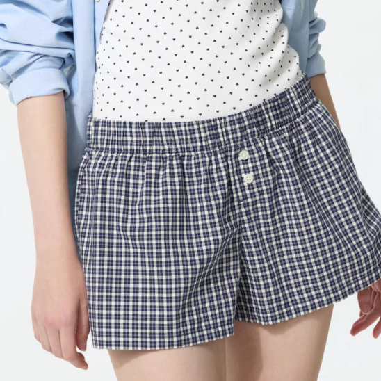 Uniqlo Cotton Boxer Easy Shorts | Check