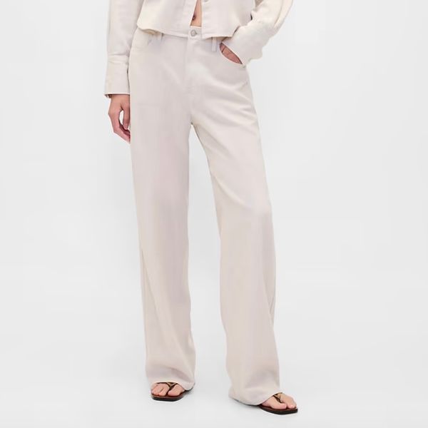 Gap Linen-Cotton Wide-Leg Pants