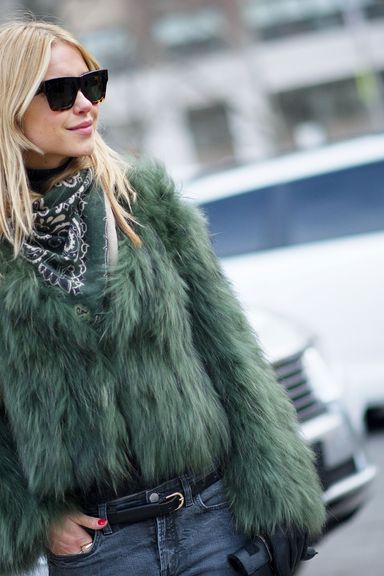 Street Style: The Many Bright Furs of Fashion Week