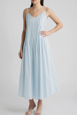 Parker Cami Pintuck Cotton Midi Dress