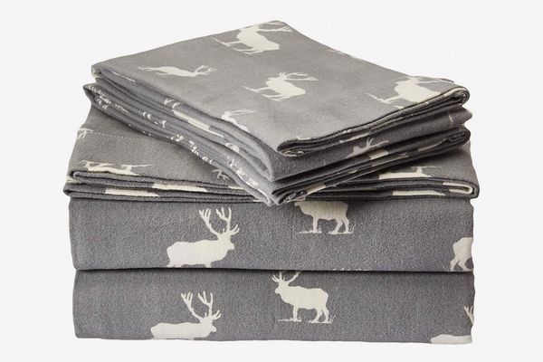 Eddie Bauer Cotton Flannel Sheet Set, Elk Grove Print, Queen