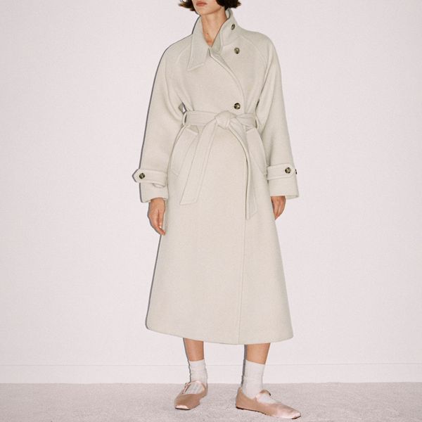 Mango Turtleneck Virgin Wool Coat