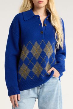 Damson Madder Saskia Wool Rugby Sweater