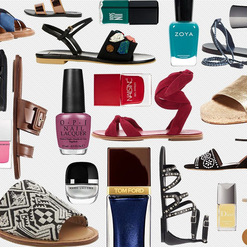 50 Flat Sandals and the Nail Polish to Match