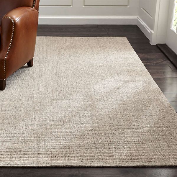 Crate & Barrel Sisal Linen Beige Area Rug