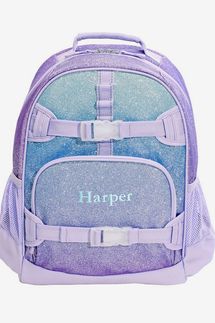 Pottery Barn Kids Mackenzie Lavender/Aqua Ombre Sparkle Glitter Backpacks