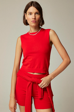 J.Crew Featherweight Cashmere-Blend Cropped Sweater Shell