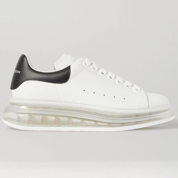 Alexander McQueen Leather Exaggerated-Sole Sneakers