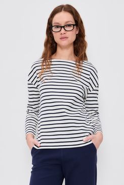 Alex Mill Avignon Boat Neck Striped Tee in Cotton