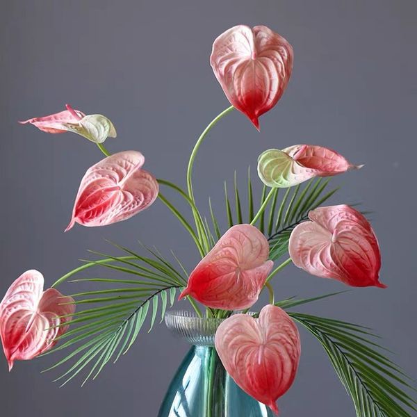 MinncHome Real Touch Anthurium Flor artificial de imitación