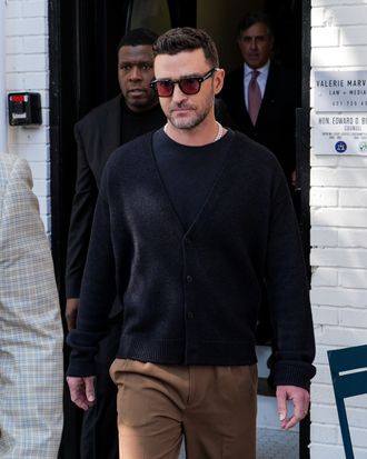 Justin Timberlake arrives at Hamptons court