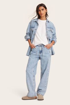 Parke x Target Light Wash Women’s Mid-Rise Drawstring Baggy Jeans
