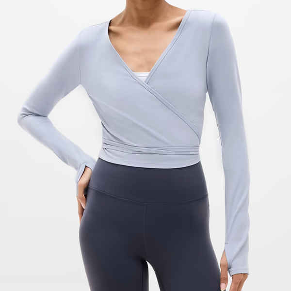 Athleta Transcend Wrap Crop Top