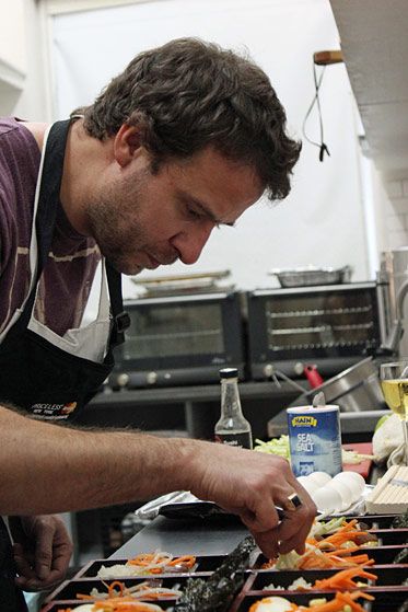 Dufour, arranging the bibimbap.