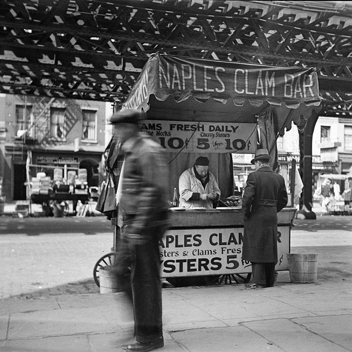 Clams for sale, circa 1936.