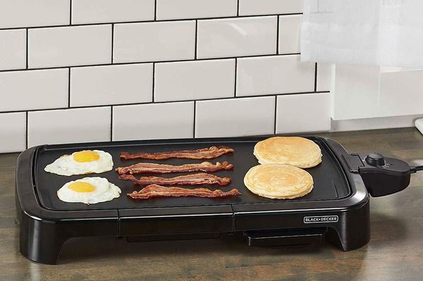 Non Stick Griddle Electric Plate Grill Small Compact Cooking Liddle Griddle