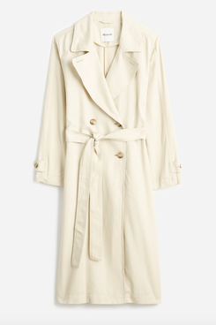 Madewell Belted Trench Coat in Drapey Twill - Muted Stone